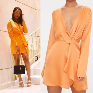 Tangerine Silk wrap dress